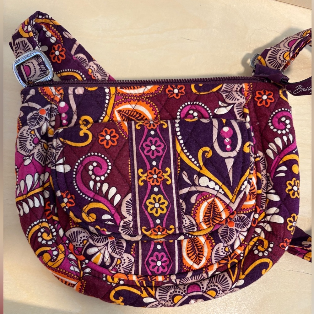 Vera Bradley Crossbody Bag in Purple and Orange Paisley